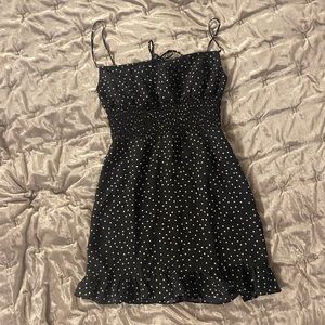 Reformation Style Black Polka Dot Summer Dress